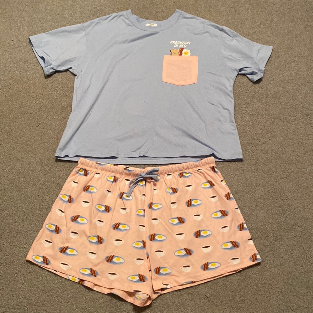 Forever 21 Breakfast Print Pajama Set
